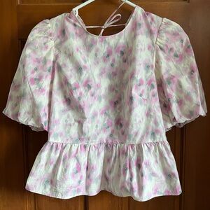 & Other Stories Pink Puff Sleeve Top